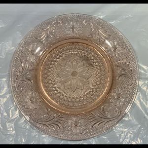 Pink Tiara pattern salad/sandwich plate